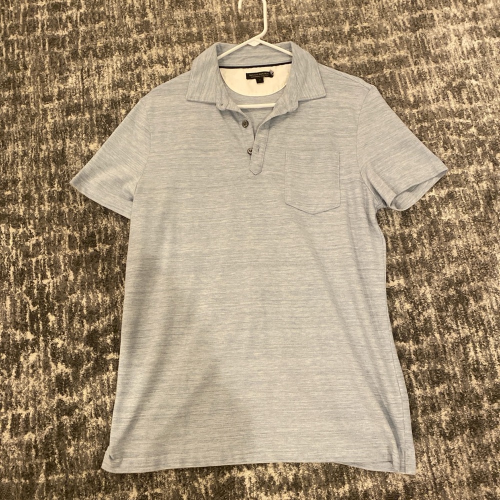 Banana Republic Men's Light Blue Polo Shirt
